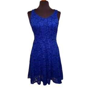 CB Established Dress Size 4 Fairy Romantic Blue Lace Sleeveless